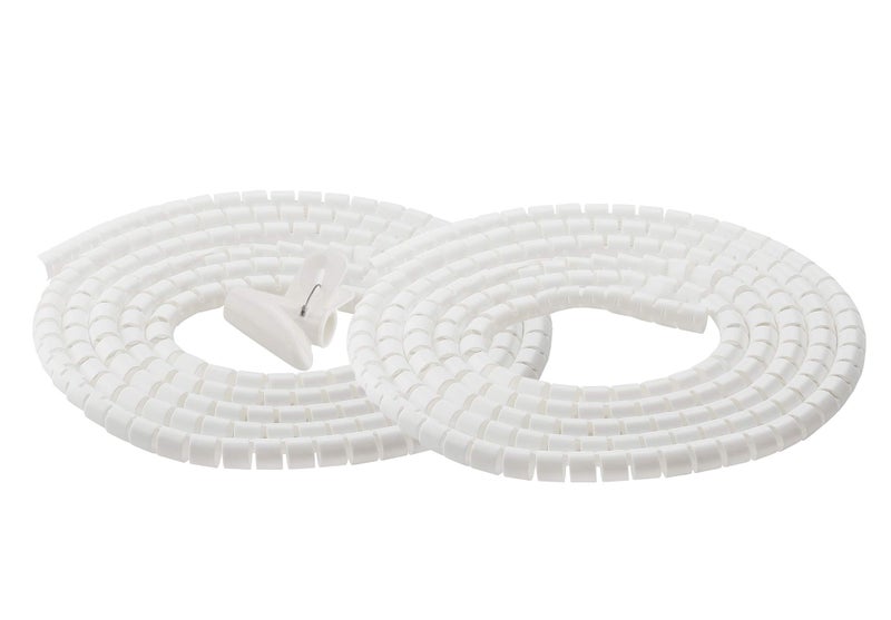 Chengsi Cable Management Sleeve 19.7ft Cable Organizer Coiled Tube Wire Wrap Cable Sleeve for Home Office PC TV White - Image 1